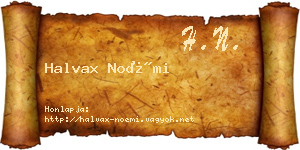 Halvax Noémi névjegykártya